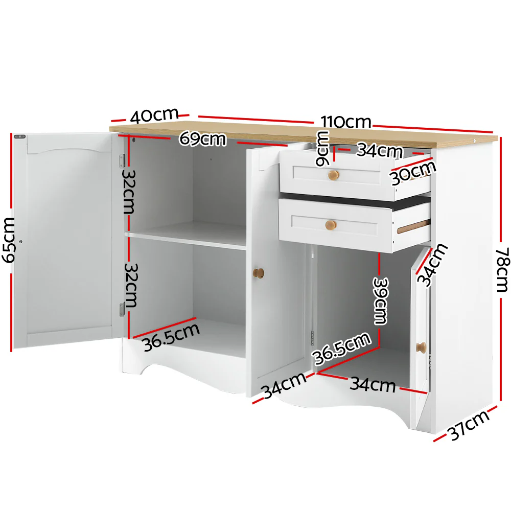 Buffet Sideboard 3 Doors - BERNE White - Image 3