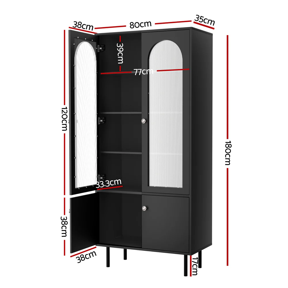 Buffet Sideboard Cupboard Cabinet Black - Image 3