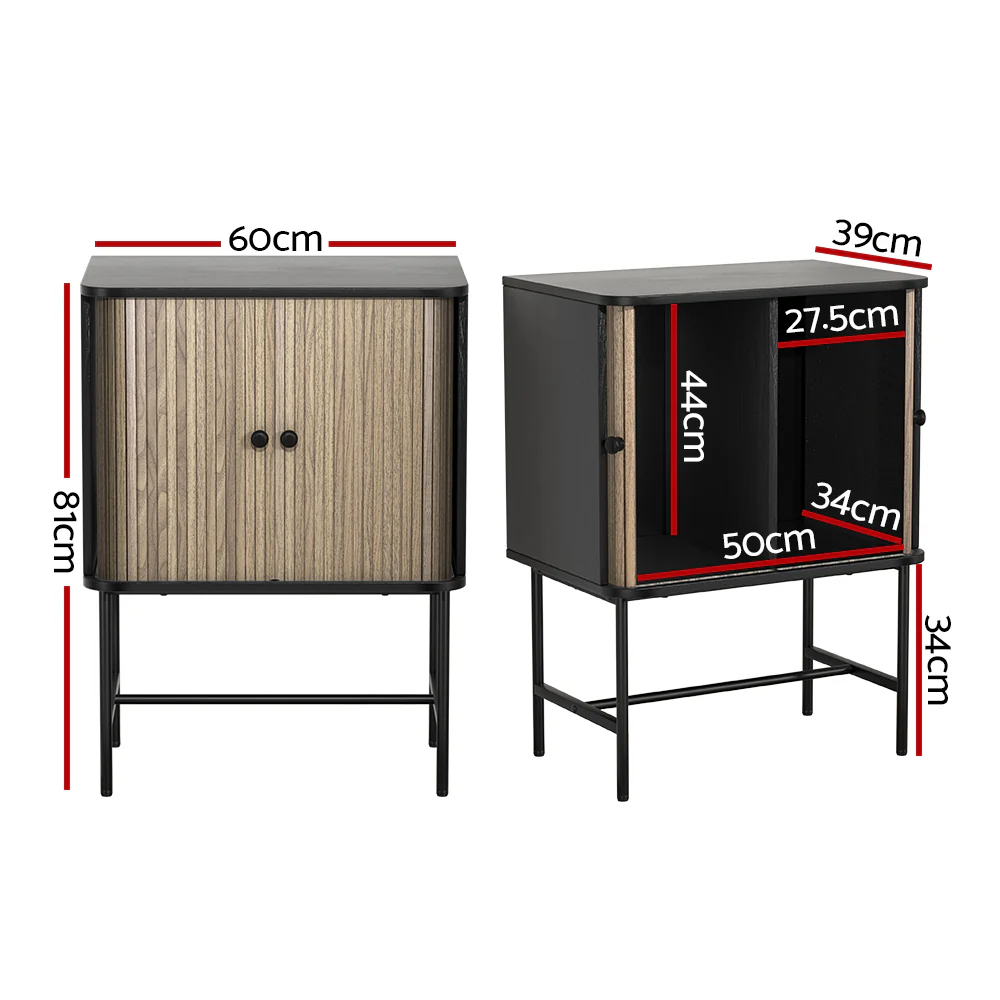 Buffet Sideboard Cupboard Cabinet Sliding Doors Pantry Storage BORIS - Image 3