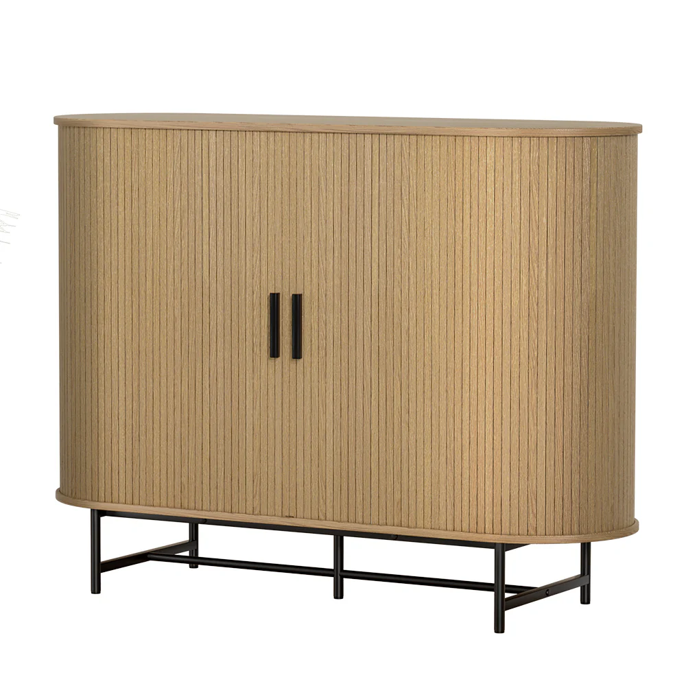 Buffet Sideboard Cupboard Cabinet Sliding Doors Pantry Storage Oak PIIA - Image 2