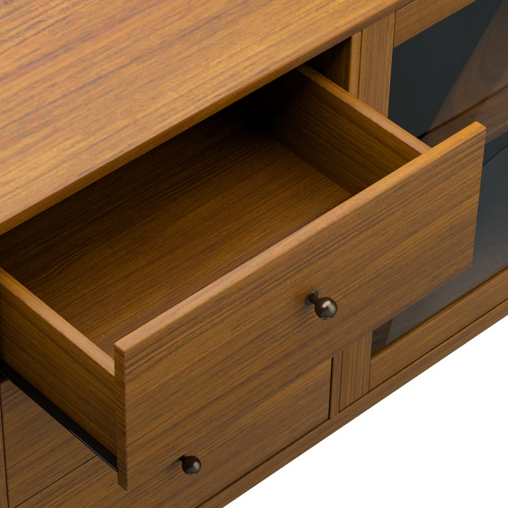 Buffet Sideboard Glass Doors - Oak - Image 5