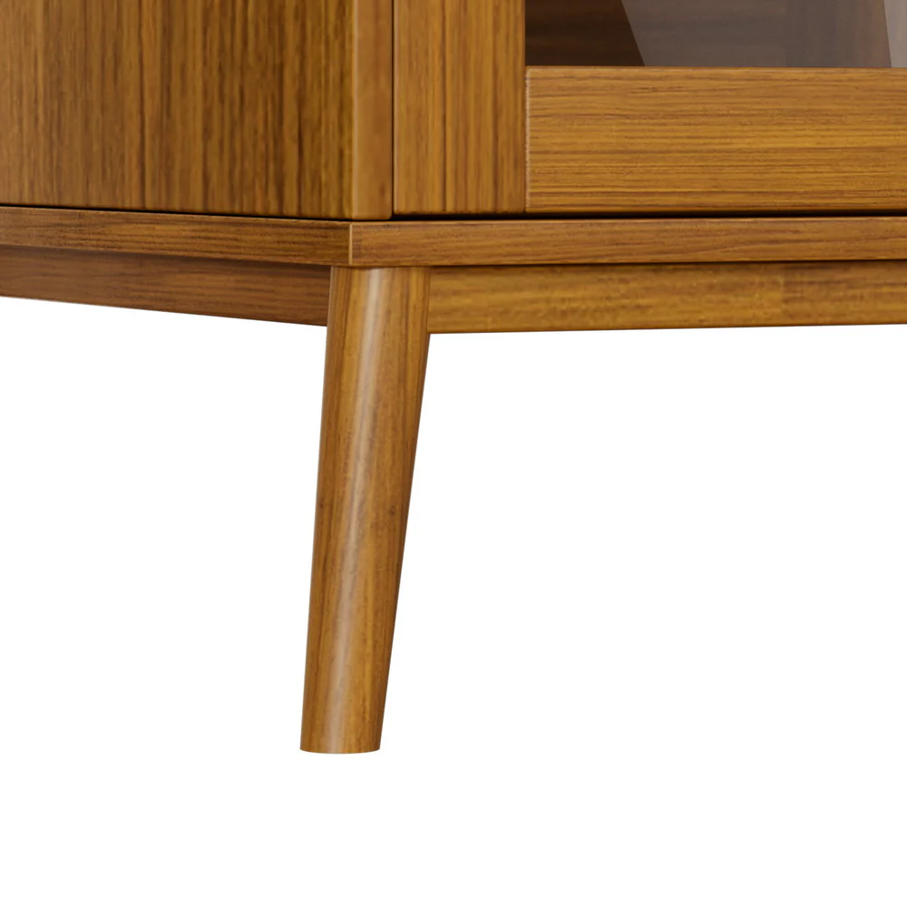Buffet Sideboard Glass Doors - Oak - Image 6