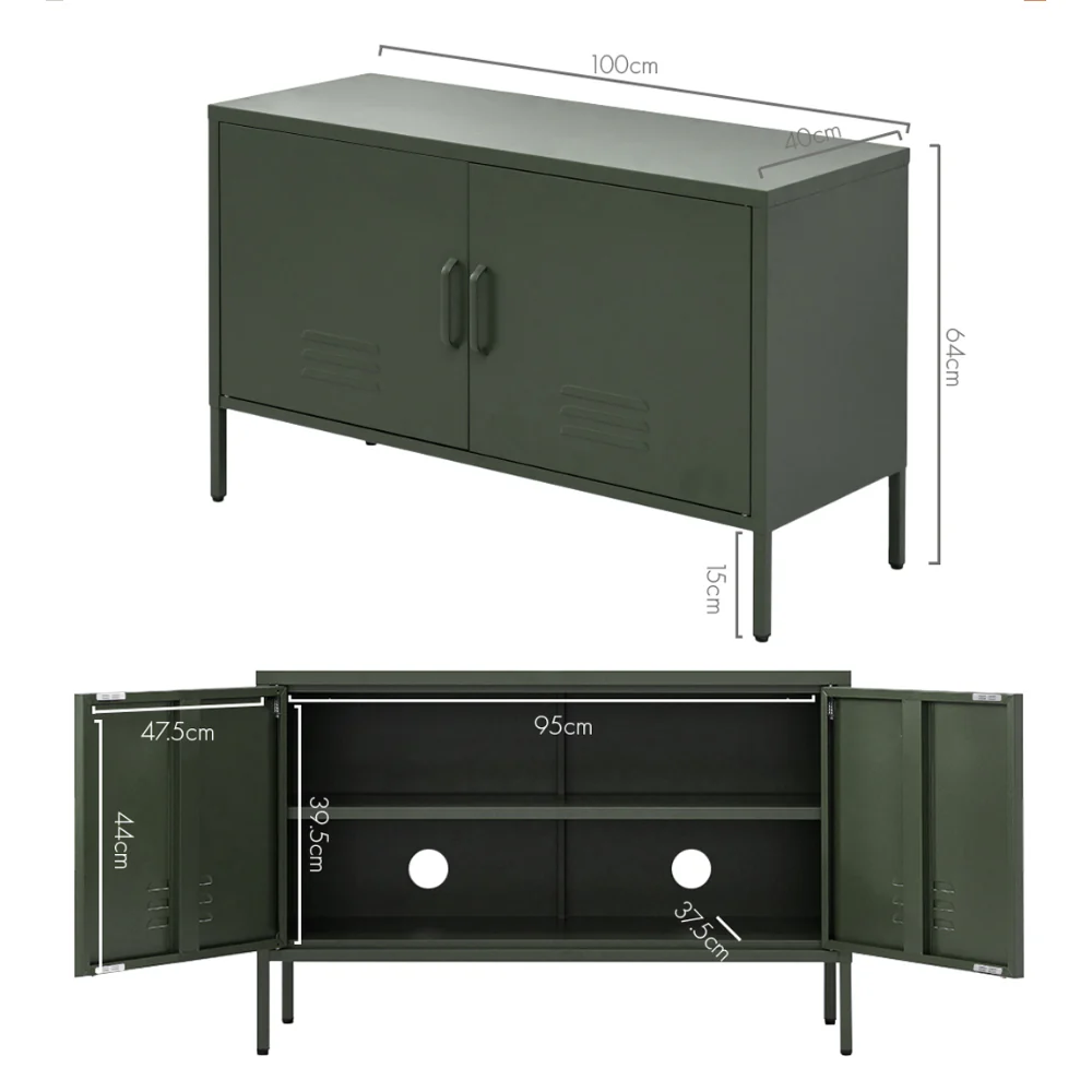 Buffet Sideboard Metal Cabinet - BASE Green - Image 4