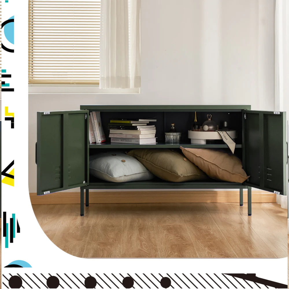 Buffet Sideboard Metal Cabinet - BASE Green - Image 8