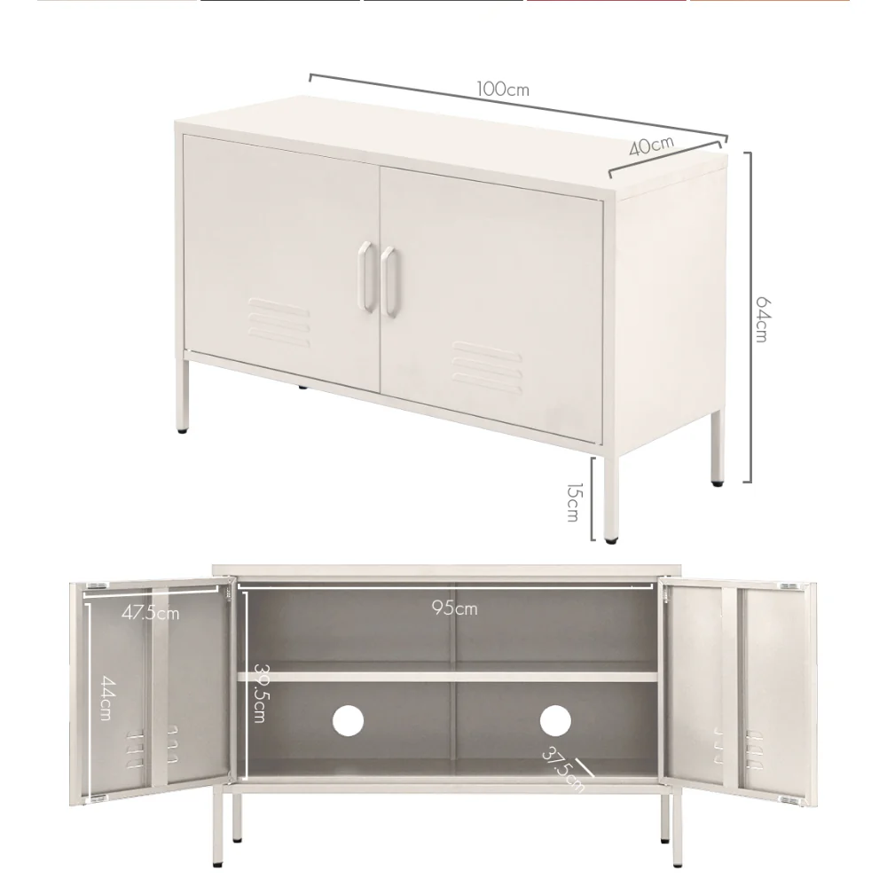 Buffet Sideboard Metal Cabinet - BASE White - Image 4