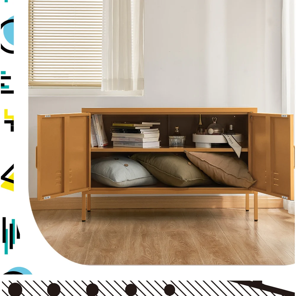 Buffet Sideboard Metal Cabinet - BASE Yellow - Image 8