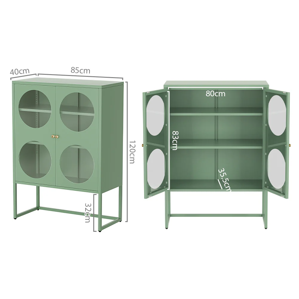 Buffet Sideboard Metal Cabinet - ELLA Green - Image 4