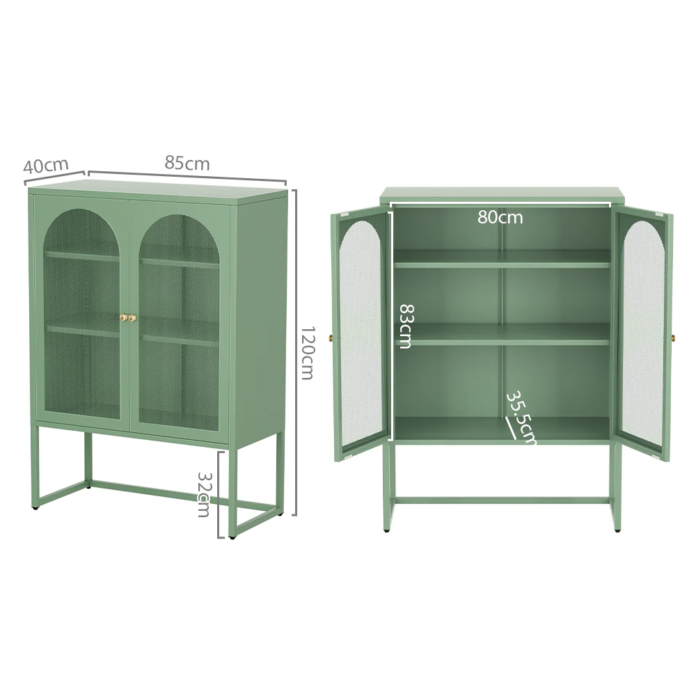 Buffet Sideboard Metal Cabinet - ELMA Green - Image 4
