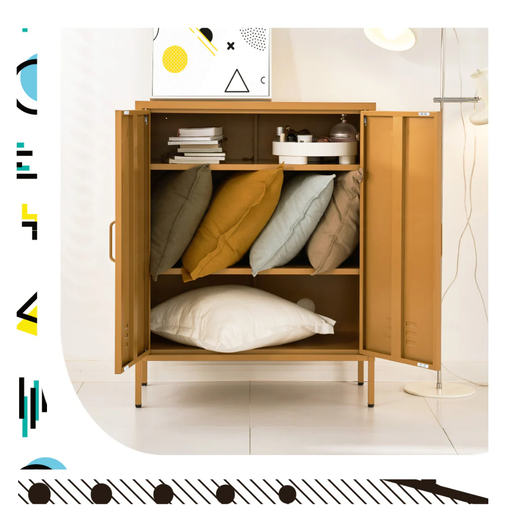 Buffet Sideboard Metal Cabinet - SWEETHEART Yellow - Image 8
