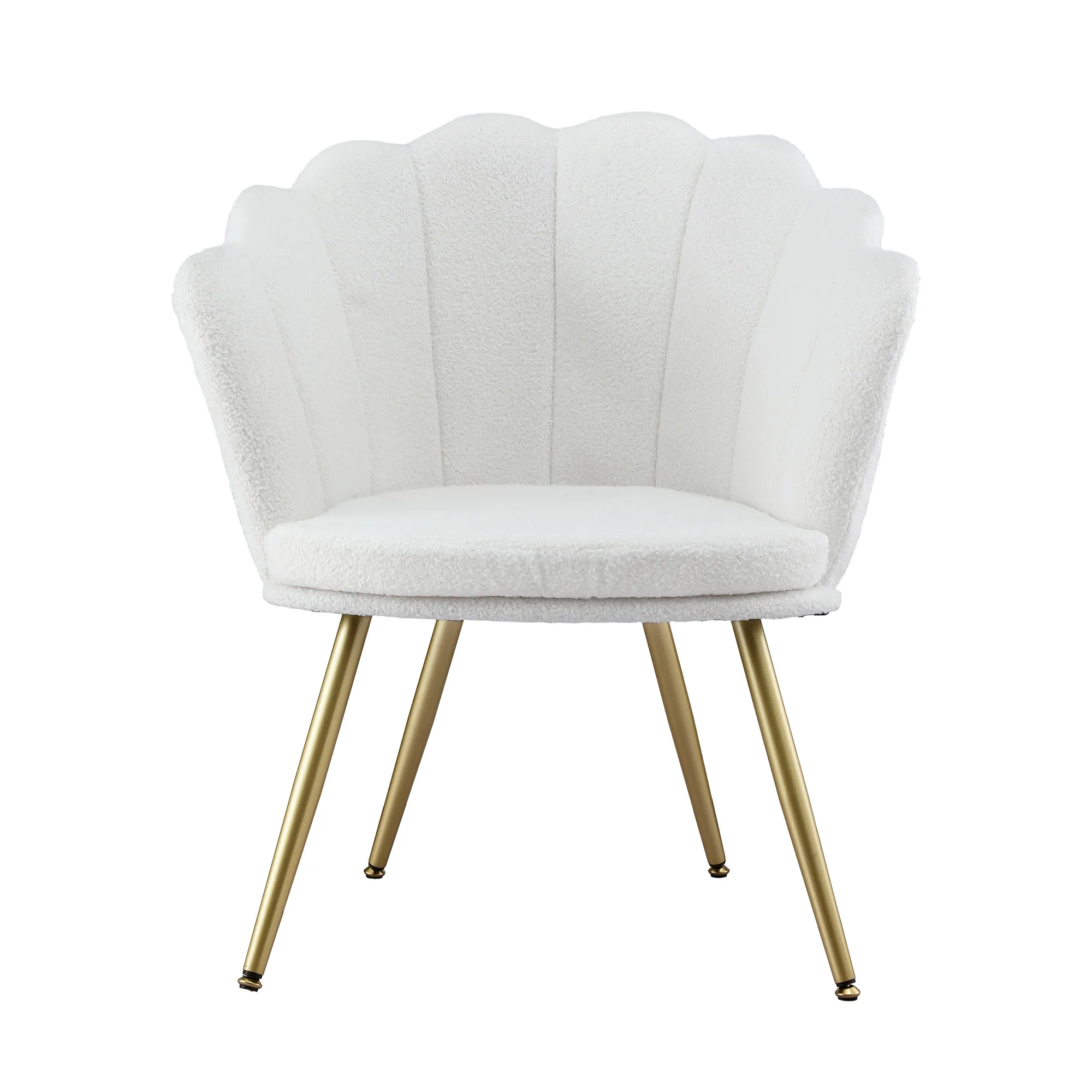 Callista Teddy Fleece Armchair with Metal Legs - White - Image 3
