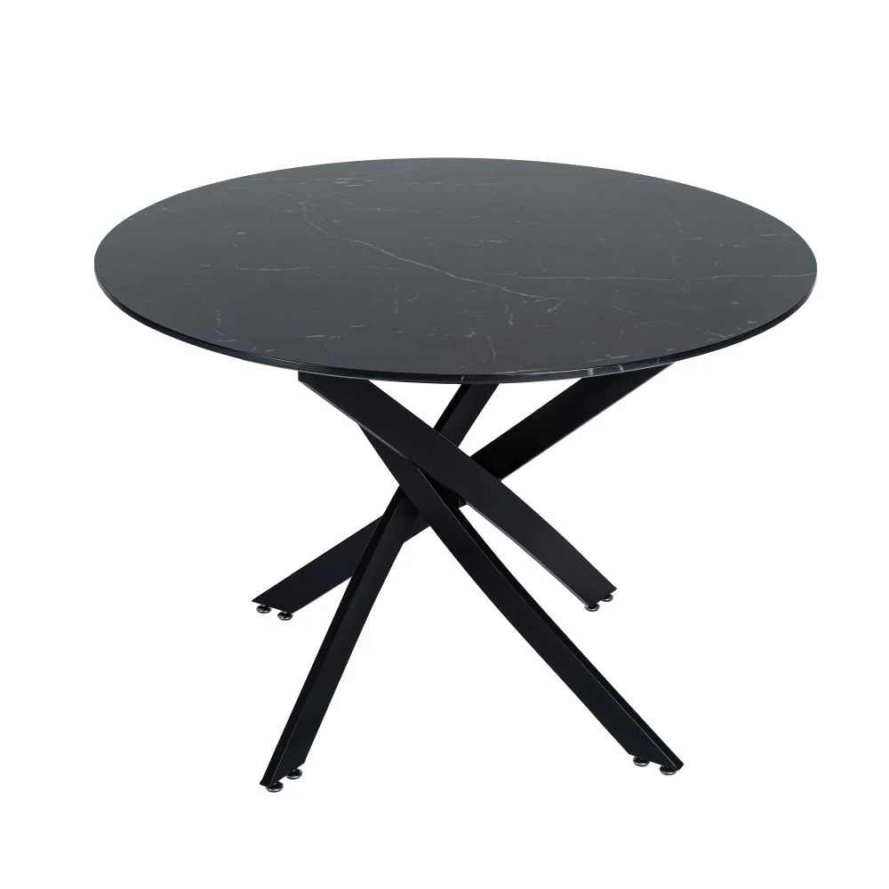 Camille Dining Set With 4 Blue Velvet Chairs - Image 10