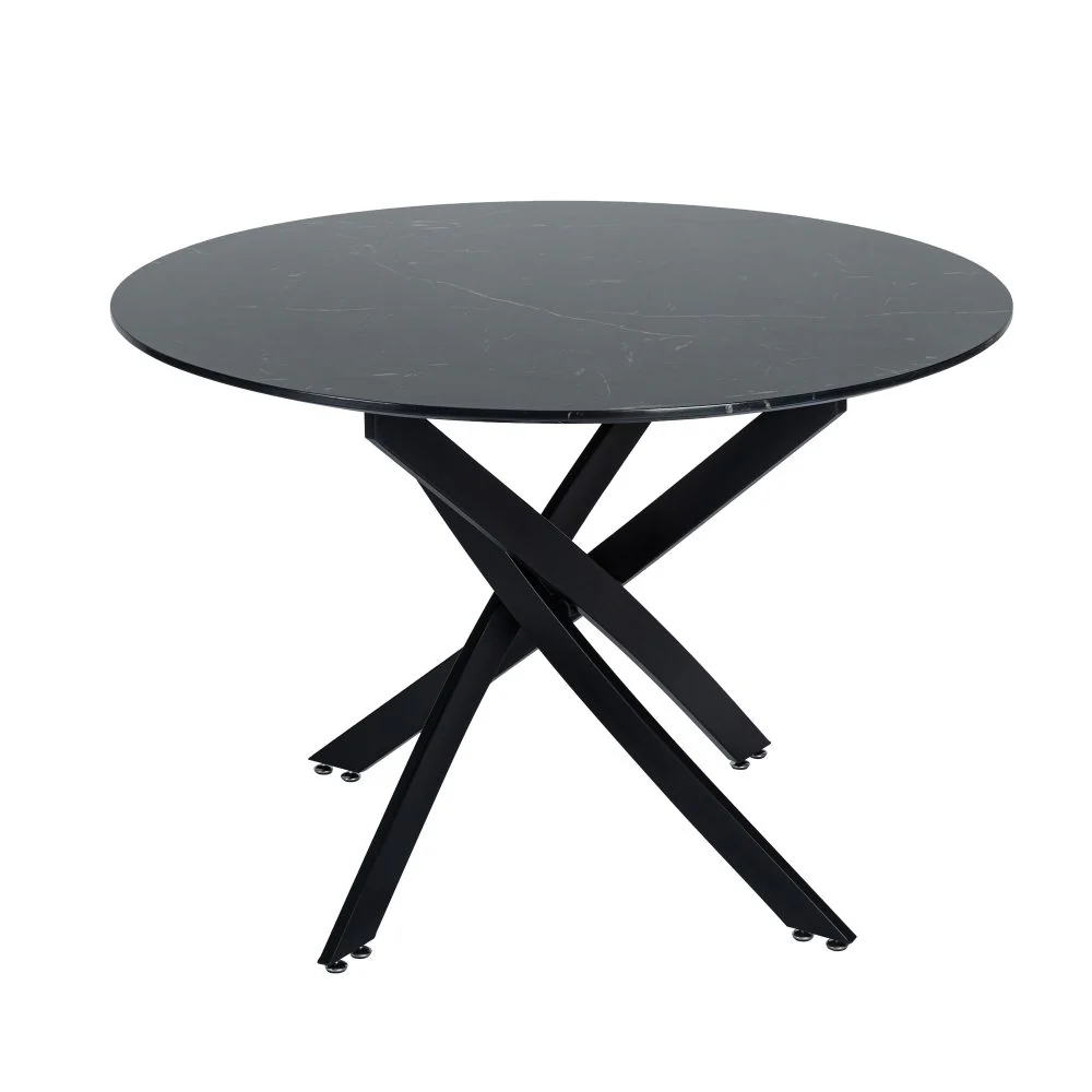 Camille Dining Set With 4 Blue Velvet Chairs - Image 9