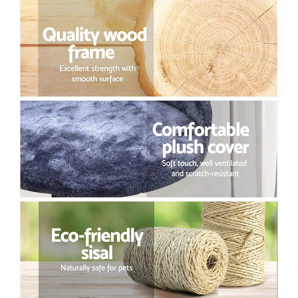 Cat Tree 100cm Scratching Post Scratcher Tower Wood Condo House Trees Bed - Image 4