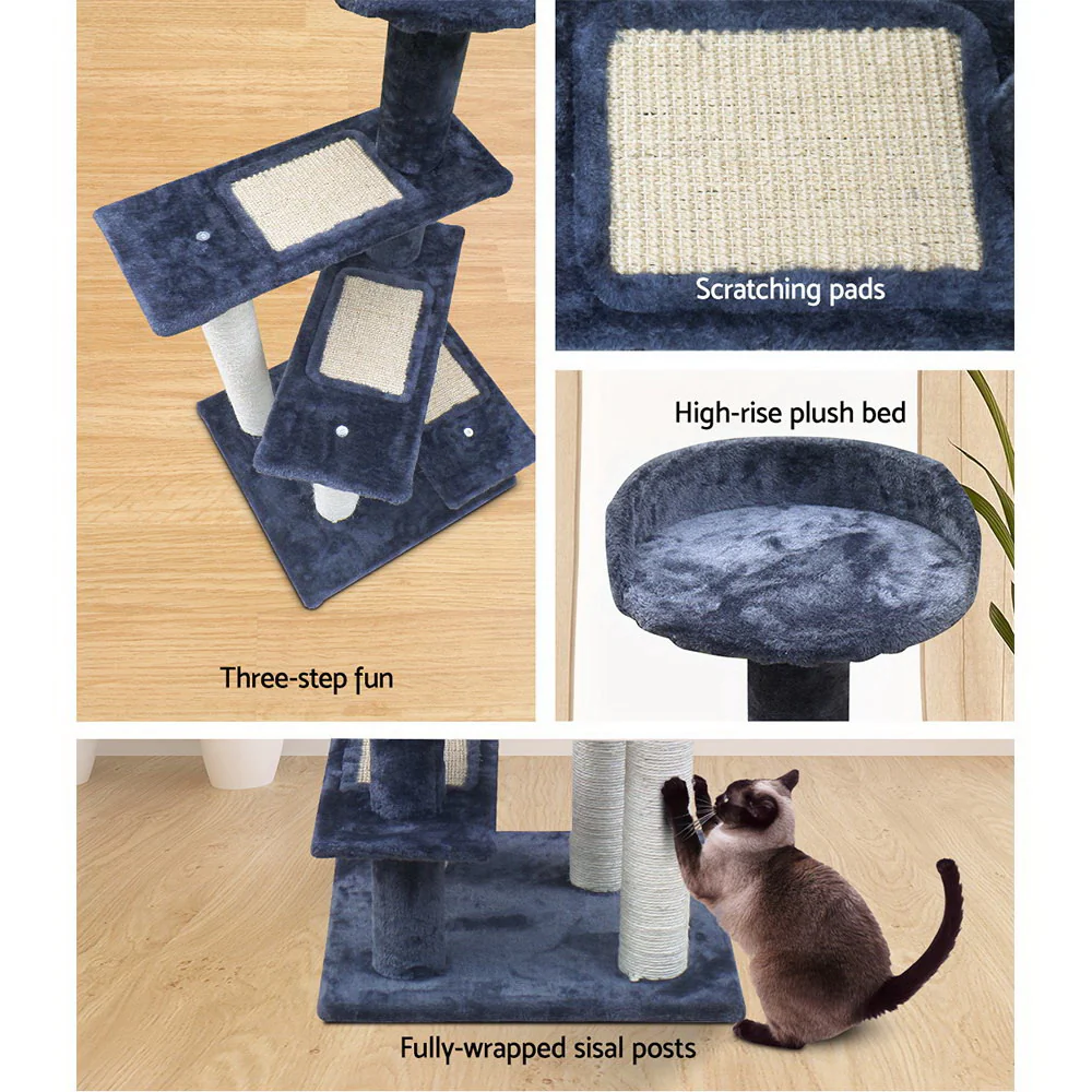 Cat Tree 100cm Scratching Post Scratcher Tower Wood Condo House Trees Bed - Image 5