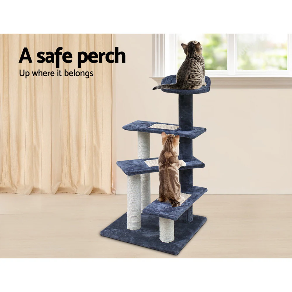 Cat Tree 100cm Scratching Post Scratcher Tower Wood Condo House Trees Bed - Image 6