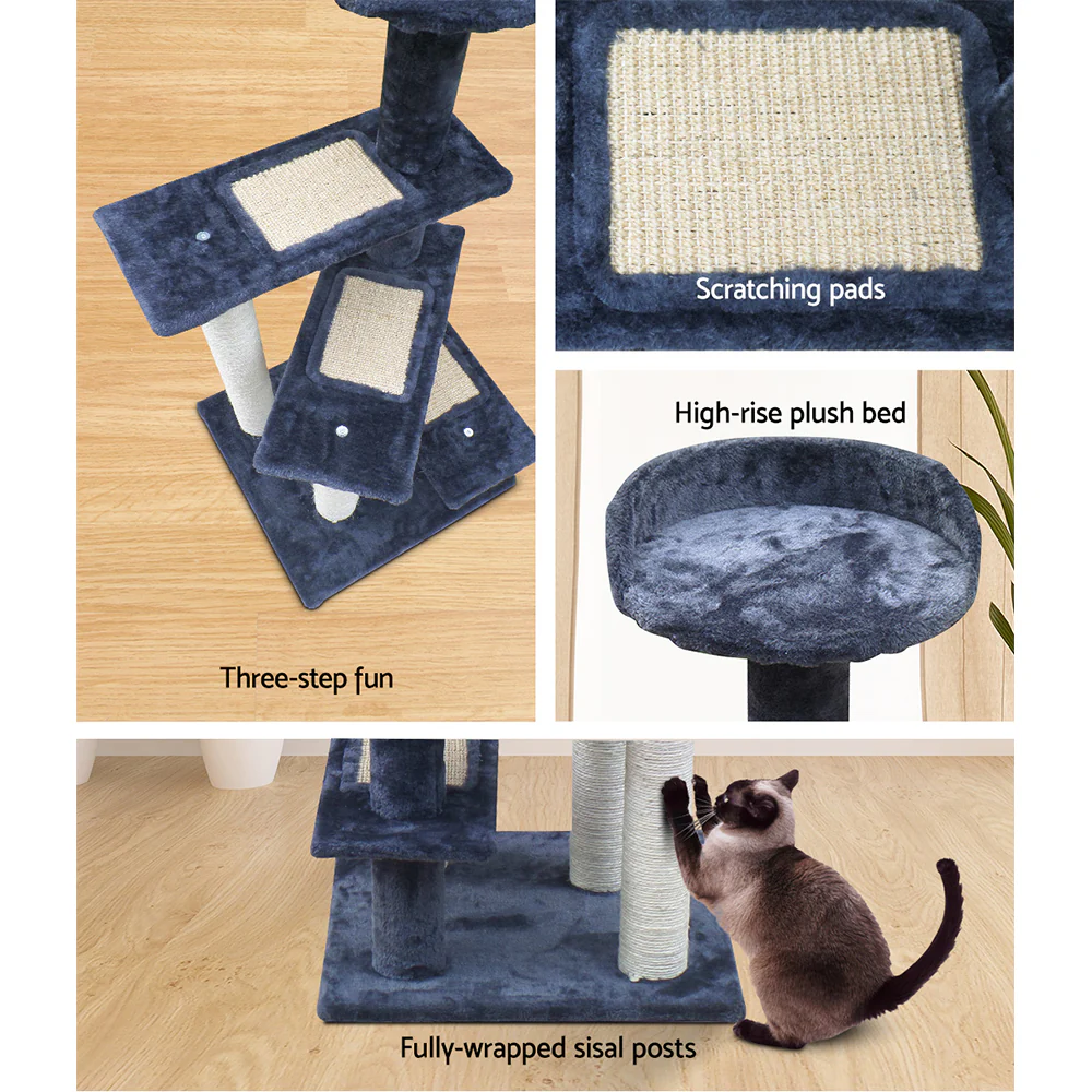 Cat Tree 100cm Scratching Post Scratcher Tower Wood Condo House Trees Bed - Image 7