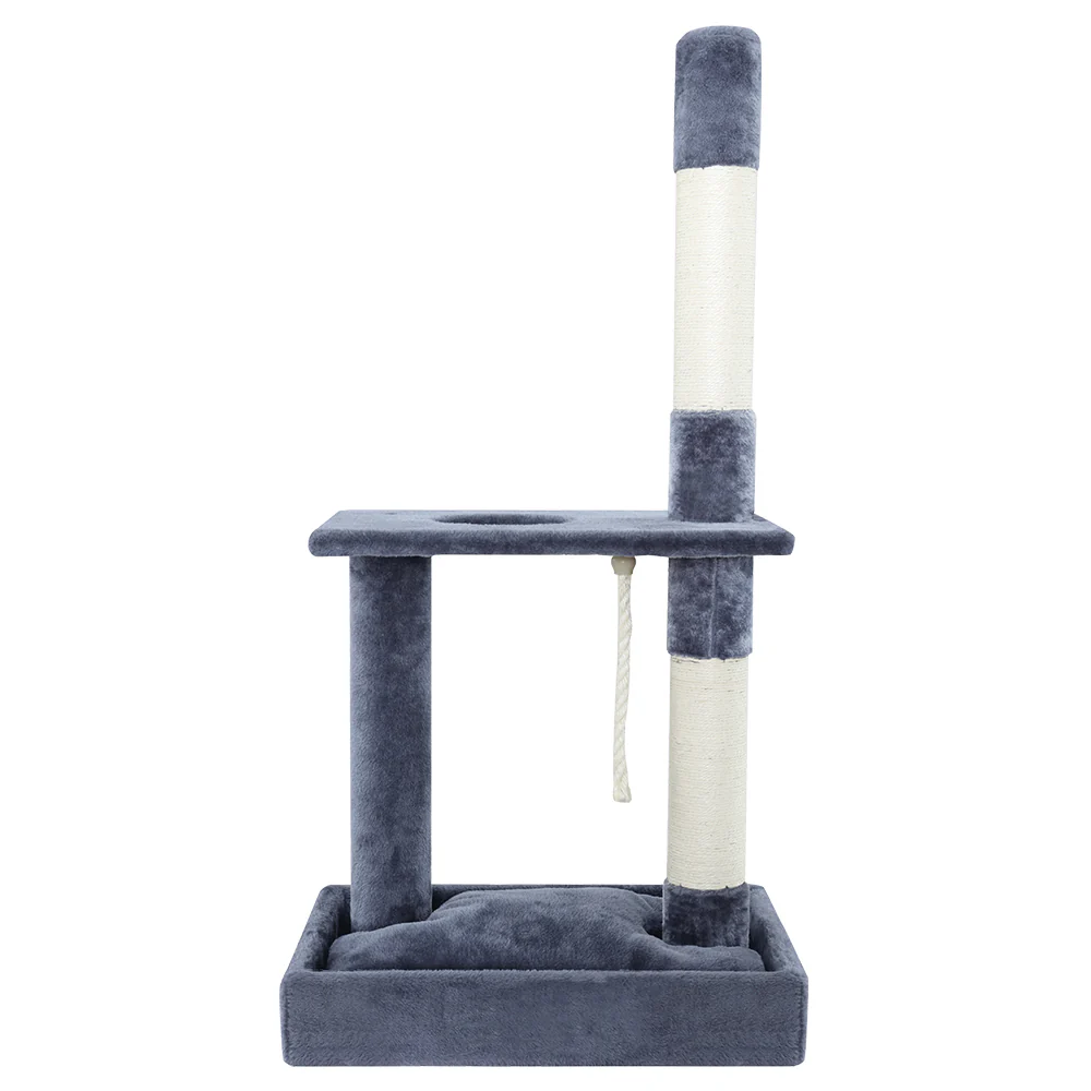 Cat Tree 102cm Scratching Post Tower Scratcher Condo House Board Grey - Image 3