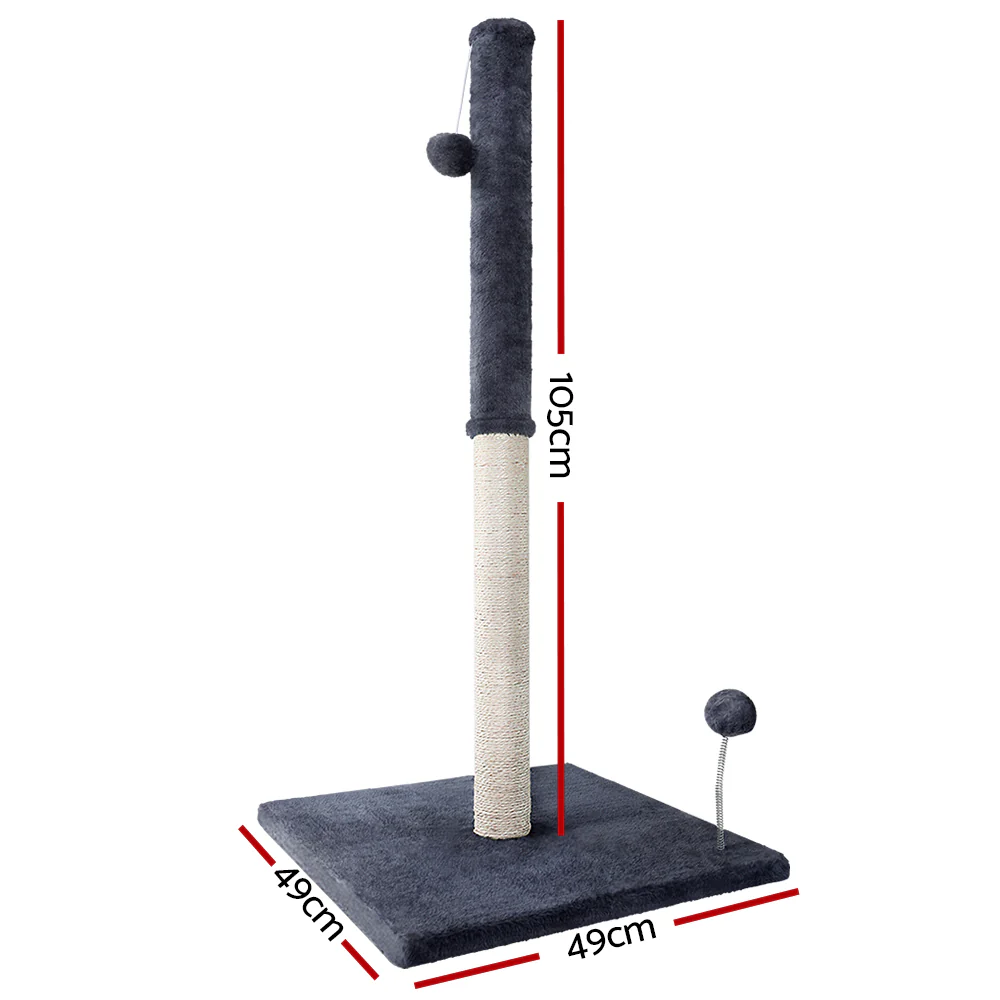 Cat Tree 105cm Scratching Post Scratcher Tower Condo House Hanging toys Grey - Image 2