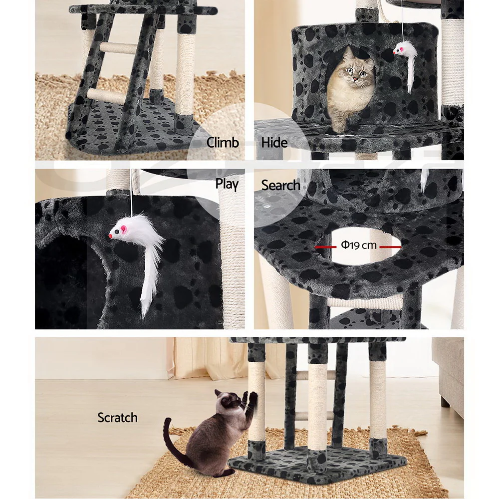Cat Tree 120cm Tower Scratching Post Scratcher Trees Bed Wood Condo Toys Bed - Image 5
