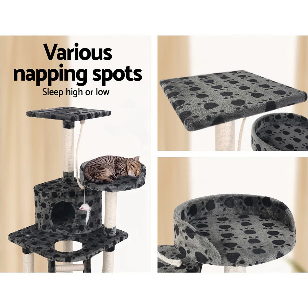 Cat Tree 120cm Tower Scratching Post Scratcher Trees Bed Wood Condo Toys Bed - Image 6