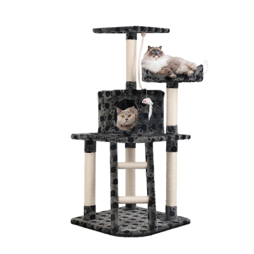 Cat Tree 120cm Tower Scratching Post Scratcher Trees Bed Wood Condo Toys Bed - Image 8