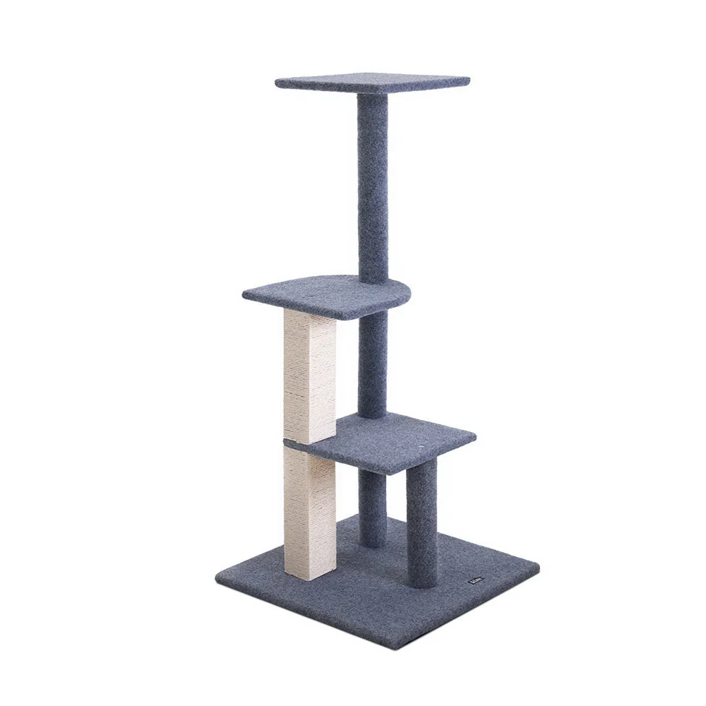 Cat Tree 124cm Scratching Post Tower Scratcher Trees Wood Condo Board - Image 3
