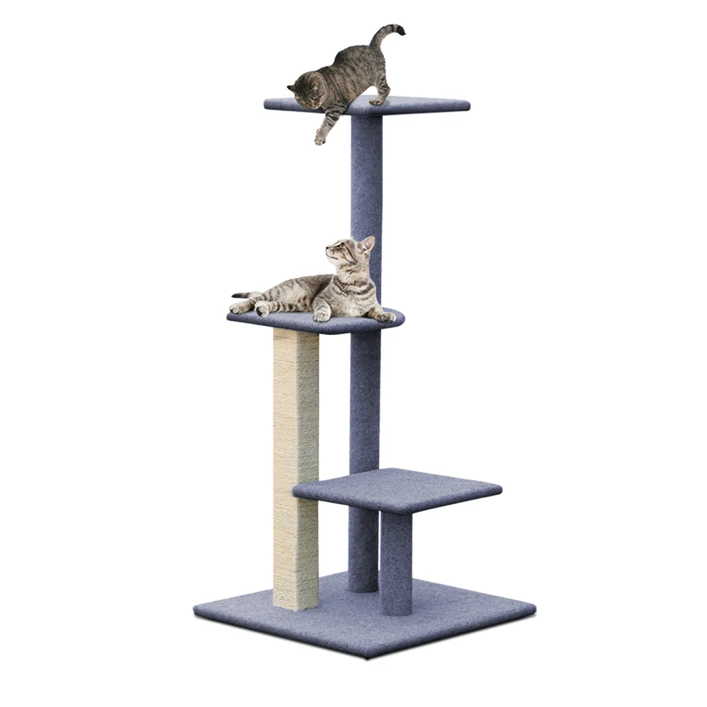 Cat Tree 124cm Scratching Post Tower Scratcher Trees Wood Condo Board - Image 8