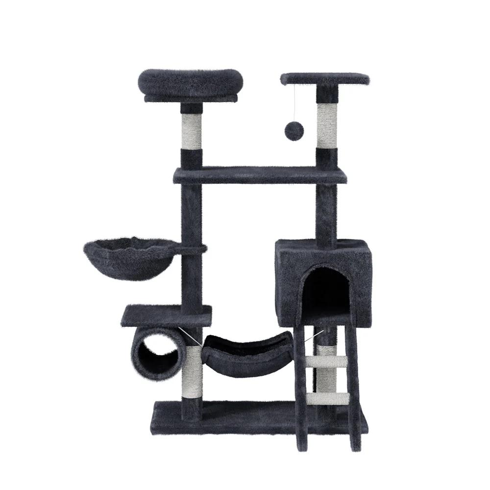Cat Tree 144cm Tower Scratching Post Scratcher Wood Condo Toys House Bed - Image 3