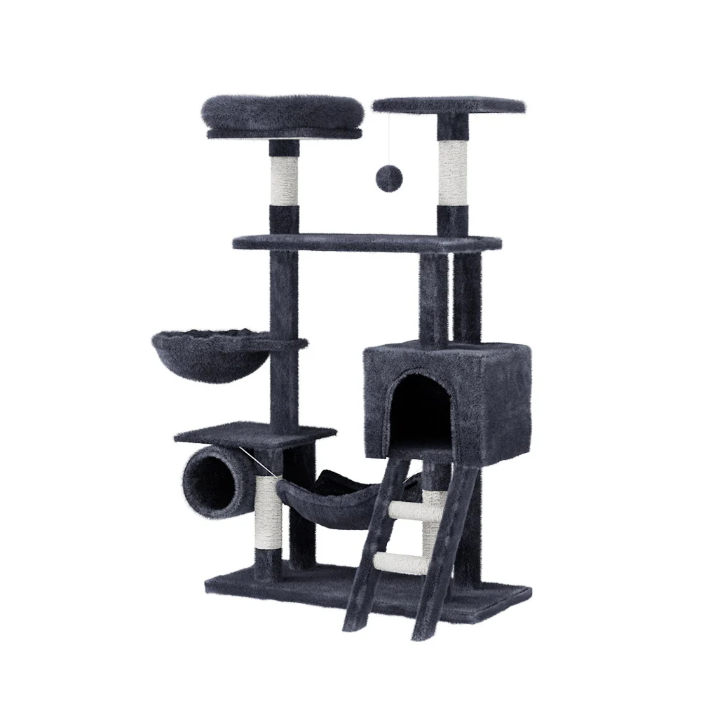 Cat Tree 144cm Tower Scratching Post Scratcher Wood Condo Toys House Bed - Image 7
