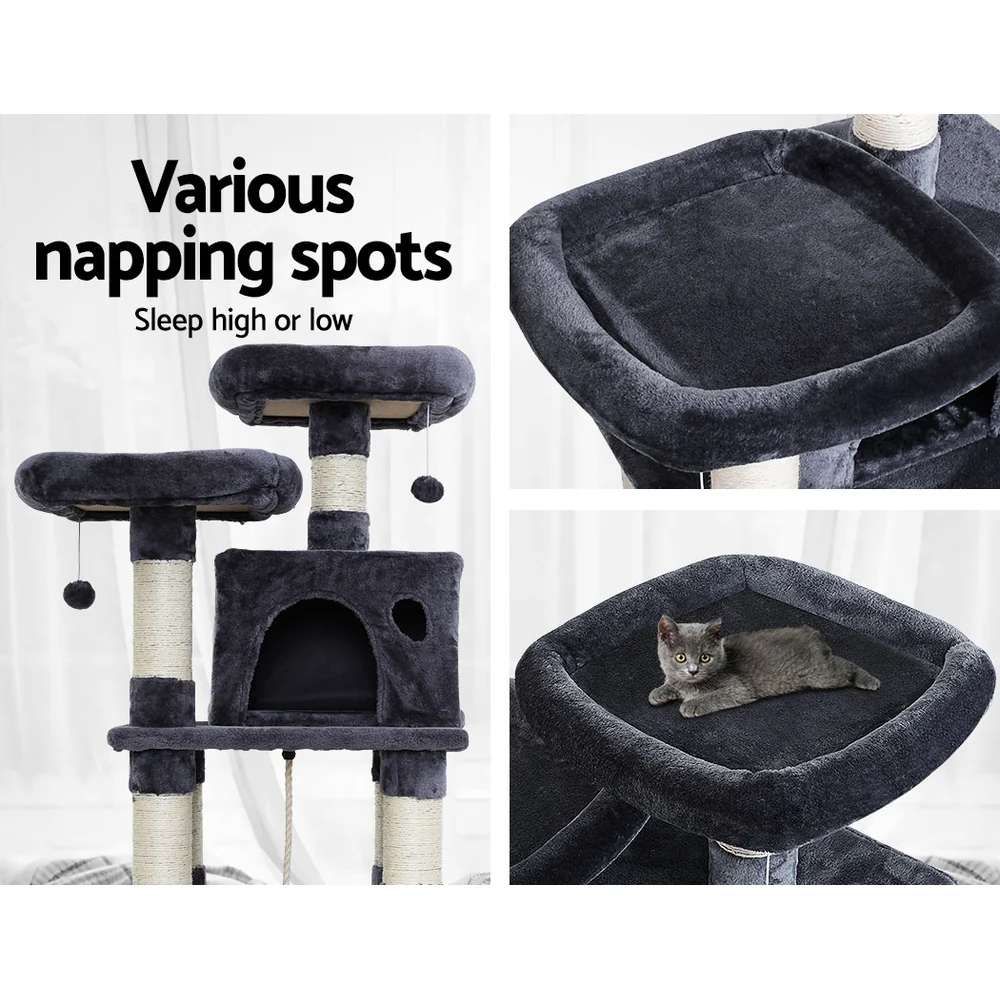 Cat Tree 145cm Tower Scratching Post Scratcher Wood Condo House Large Bed - Image 5