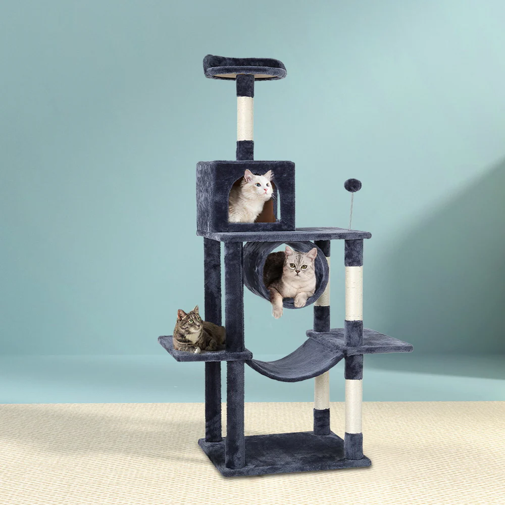 Cat Tree 151cm Tower Scratching Post Scratcher Wood Condo House Bed Trees - Image 7