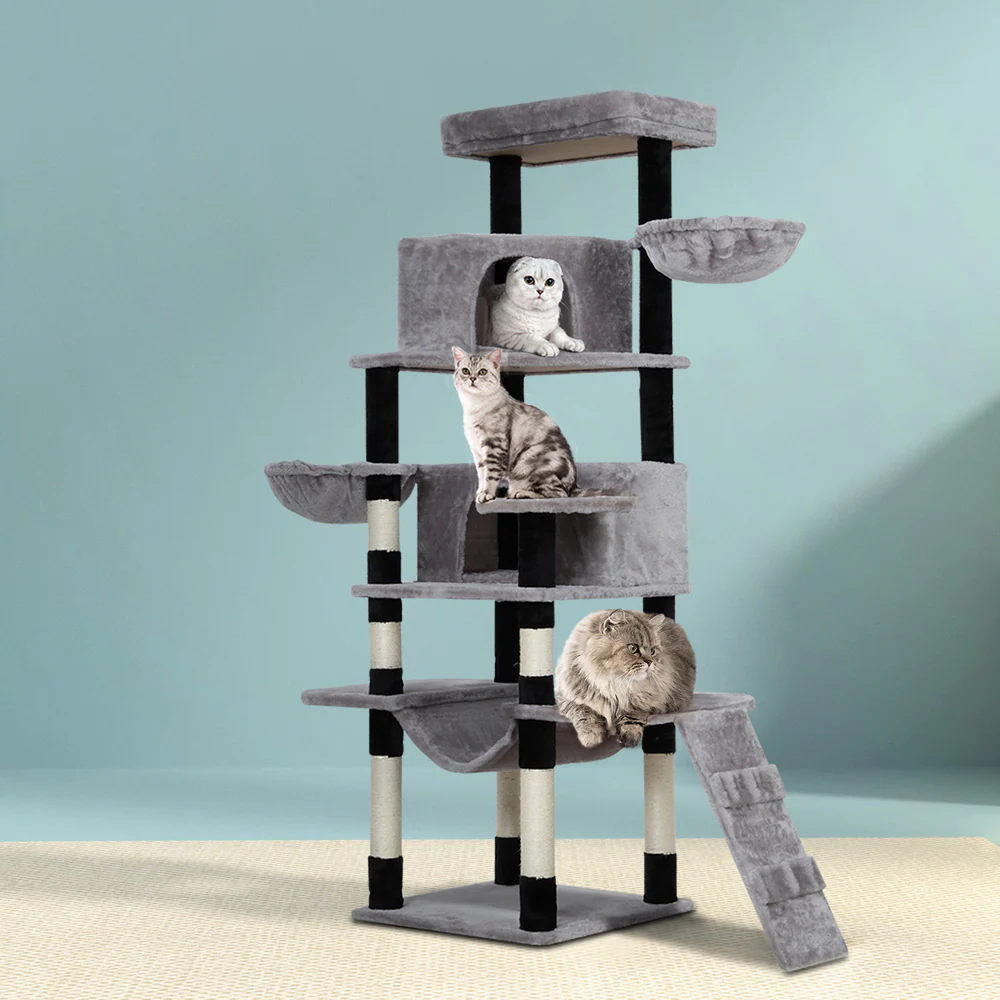 Cat Tree 161cm Tower Scratching Post Scratcher Wood Condo House Play Bed