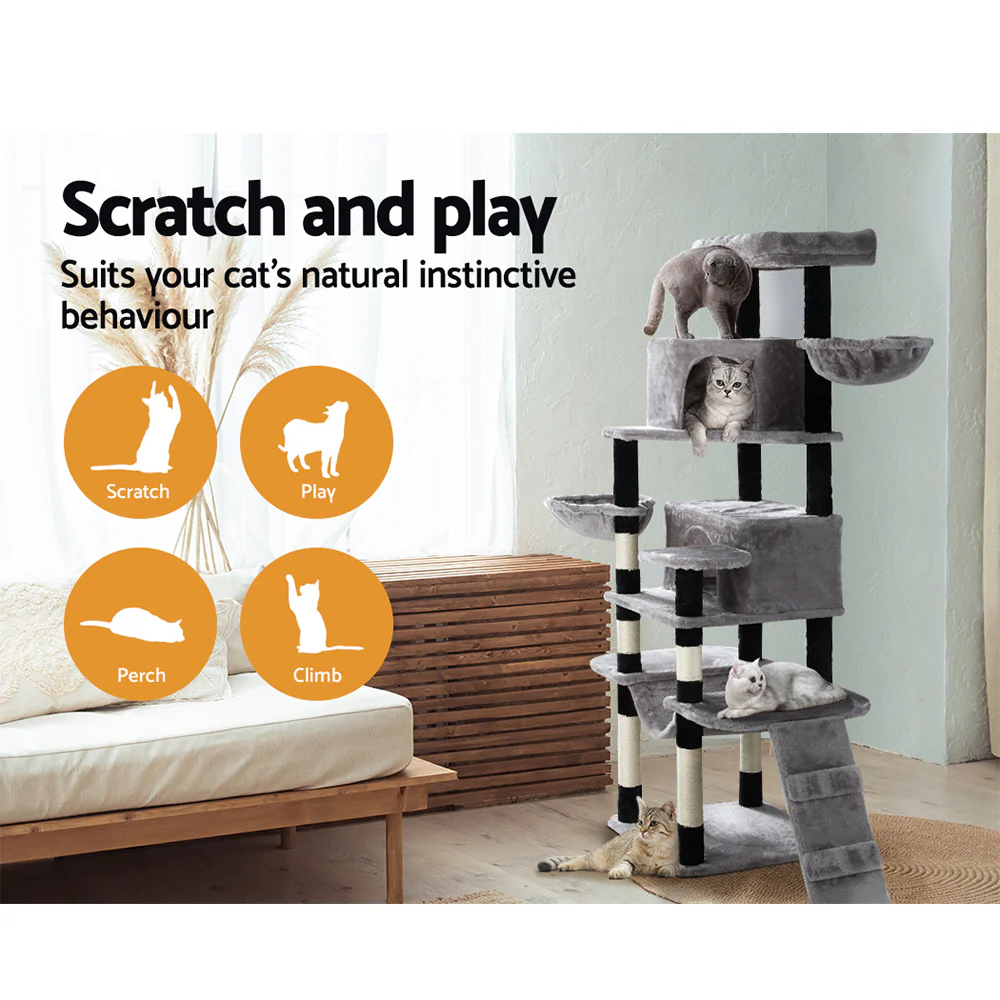 Cat Tree 161cm Tower Scratching Post Scratcher Wood Condo House Play Bed - Image 4