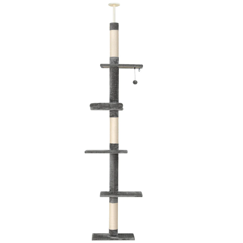 Cat Tree 290cm Tower Scratching Post Scratcher Floor to Ceiling Cats Bed - Image 7