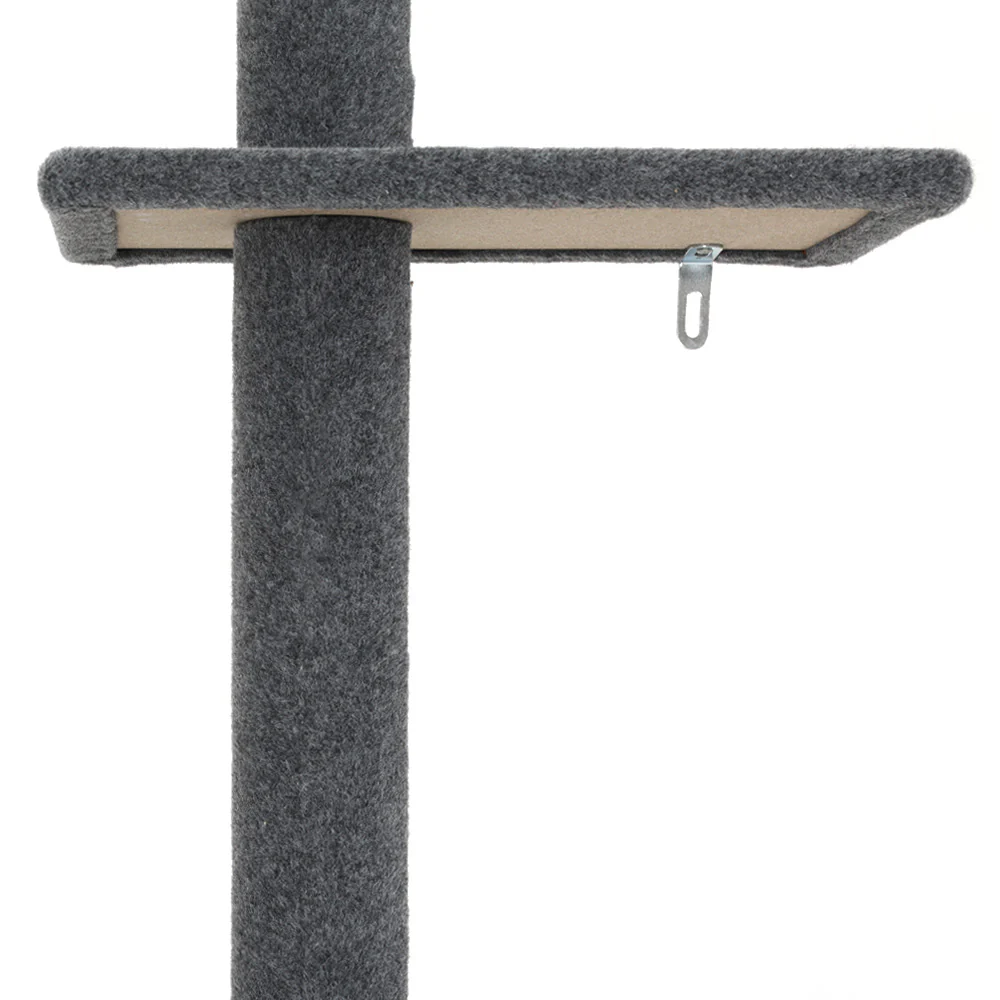 Cat Tree 290cm Tower Scratching Post Scratcher Floor to Ceiling Cats Bed Grey - Image 4