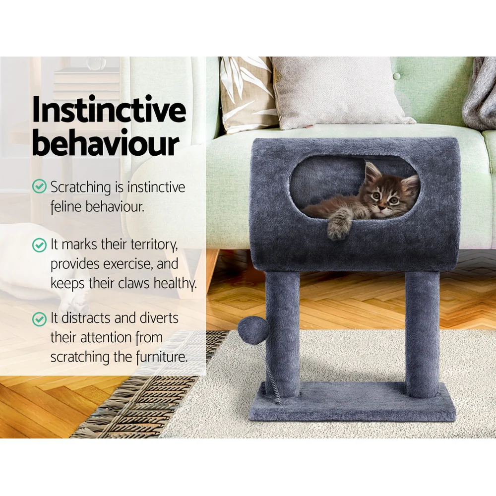 Cat Tree 53cm Scratching Post Tower Scratcher Wood Condo House Trees Grey - Image 4