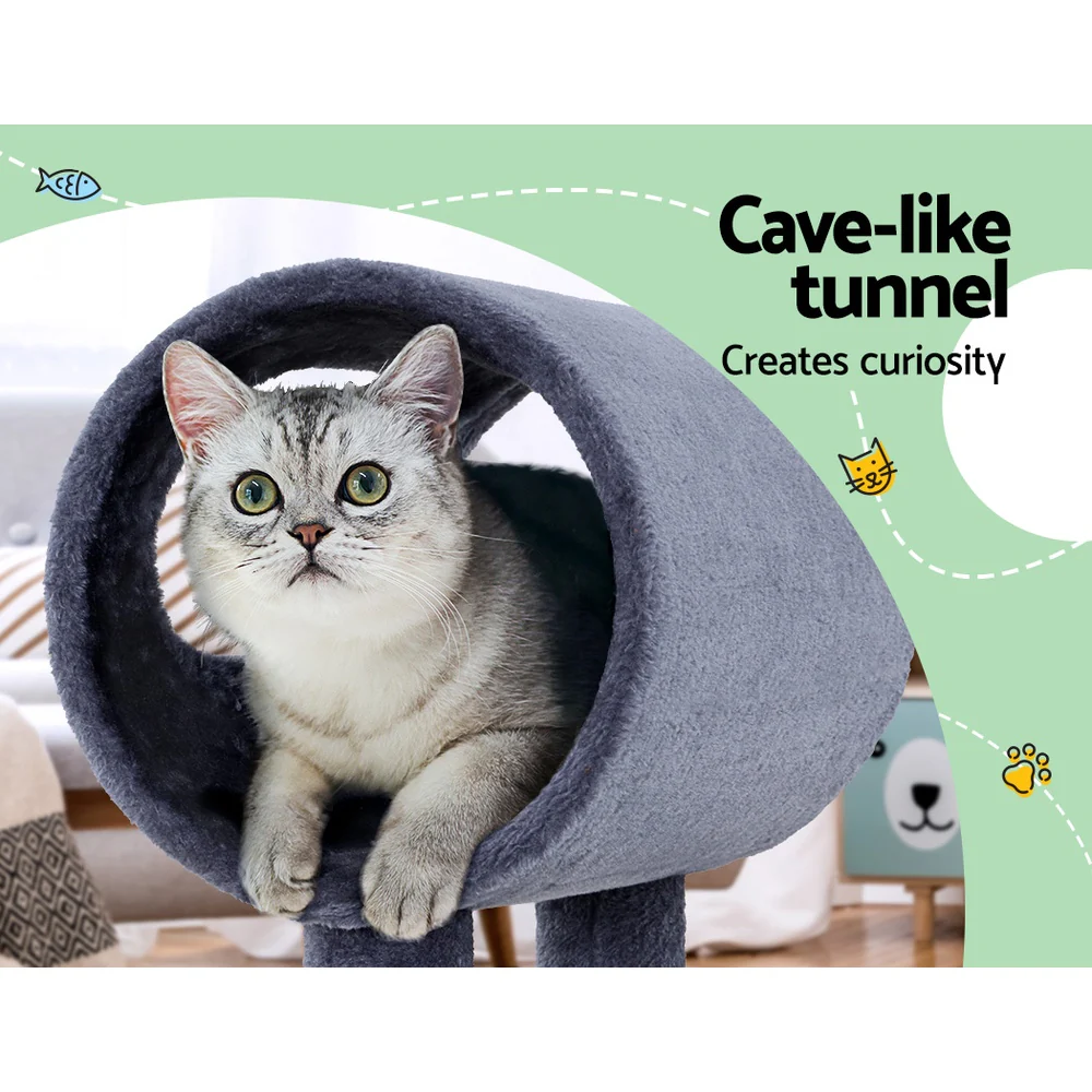 Cat Tree 53cm Scratching Post Tower Scratcher Wood Condo House Trees Grey - Image 5
