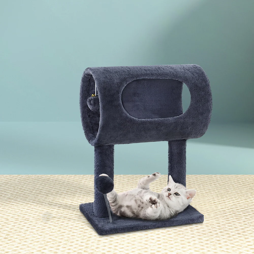 Cat Tree 53cm Scratching Post Tower Scratcher Wood Condo House Trees Grey - Image 8