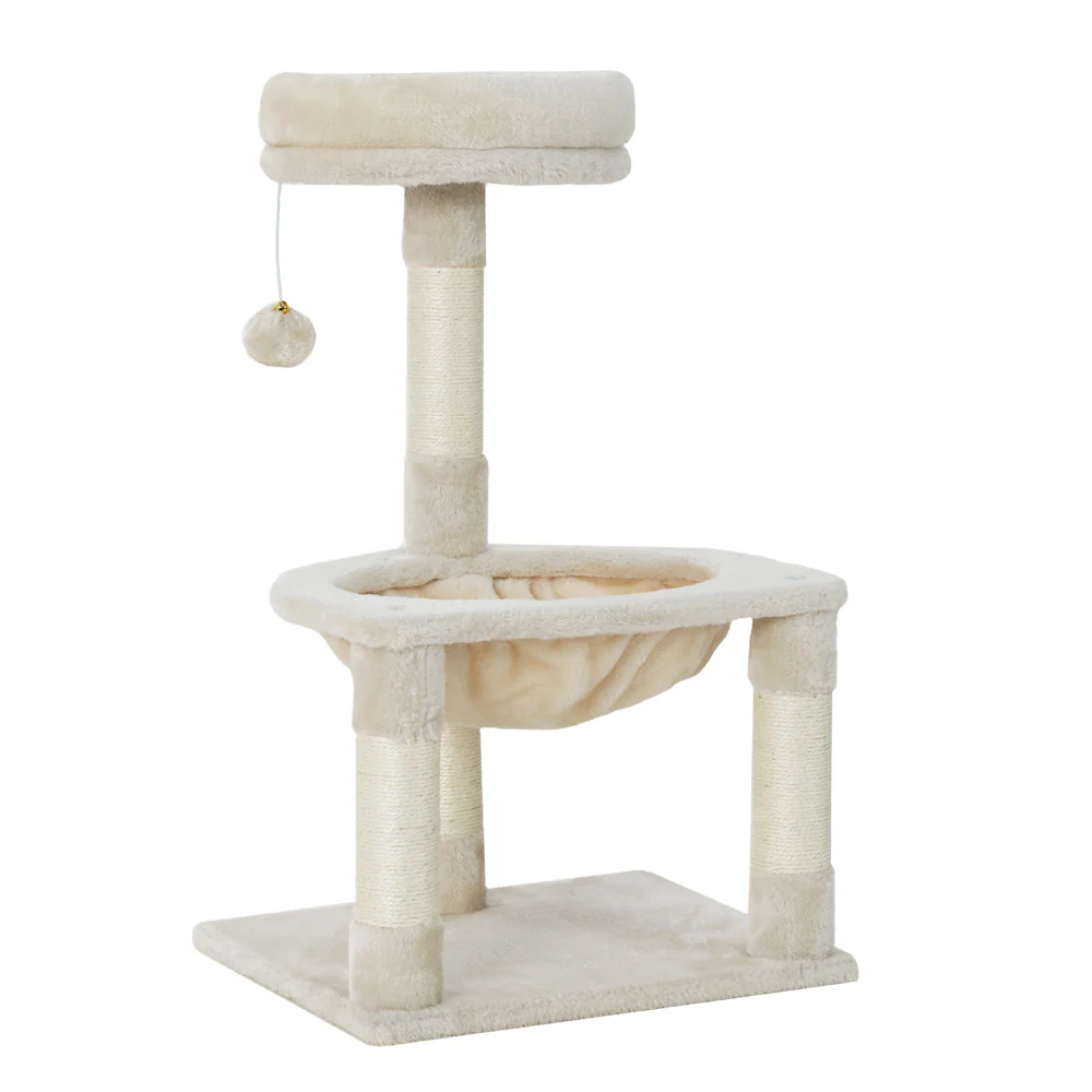 Cat Tree 69cm Scratching Post Tower Scratcher Wood Condo Toys House Bed - Image 3