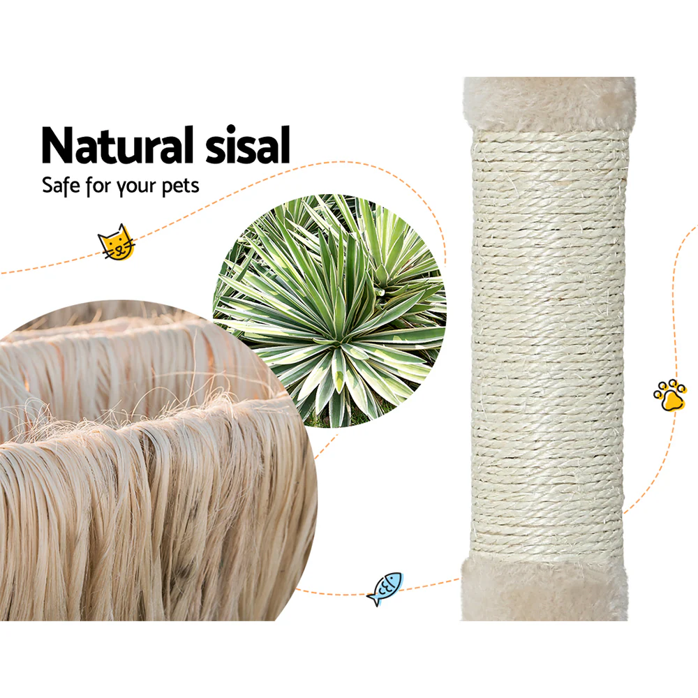 Cat Tree 69cm Scratching Post Tower Scratcher Wood Condo Toys House Bed - Image 5