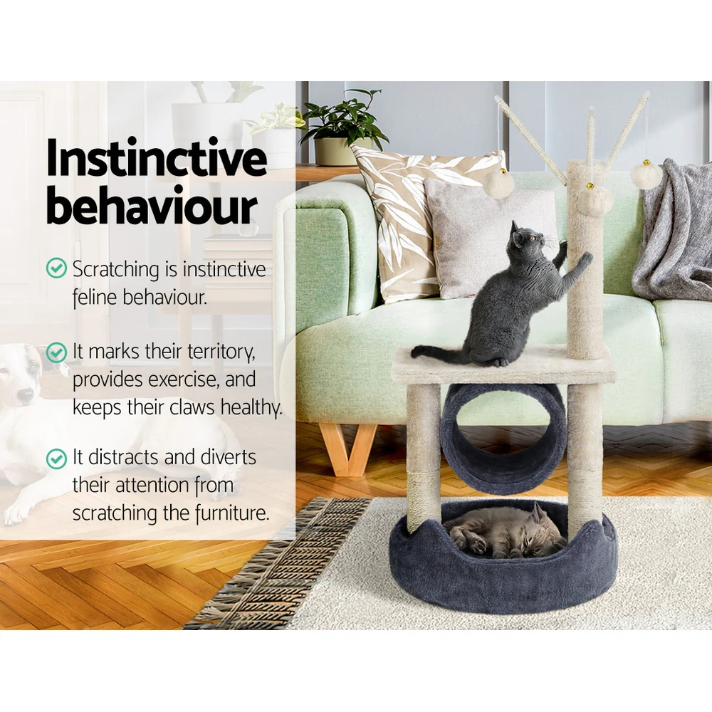 Cat Tree 76cm Scratching Post Tower Scratcher Condo House Hanging toys - Image 4
