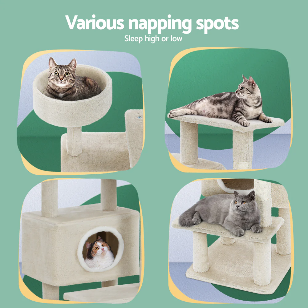 Cat Tree 90cm Scratching Post Tower Scratcher Wood Condo House Bed Trees - Image 6