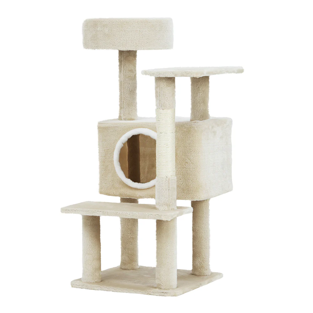 Cat Tree 90cm Scratching Post Tower Scratcher Wood Condo House Bed Trees - Image 7