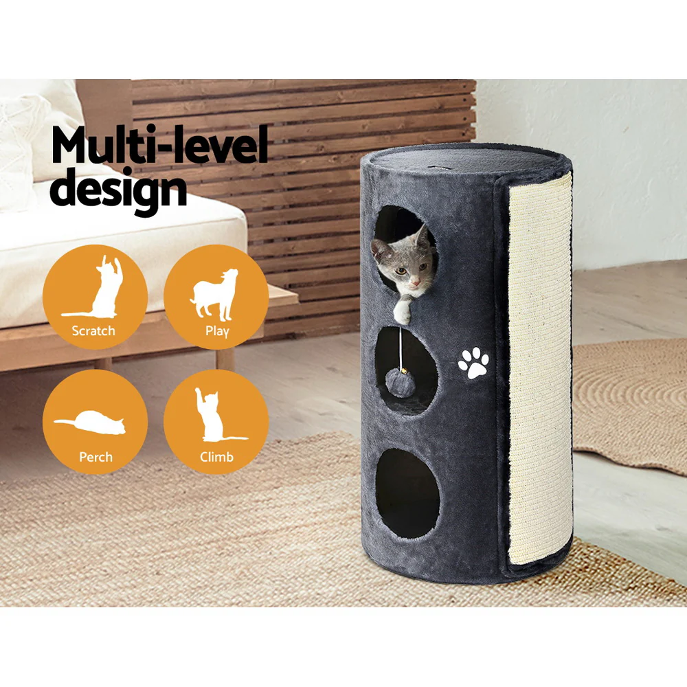 Cat Tree Scratching Post Tower Scratcher 70cm Wooden Condo Trees House - Image 4
