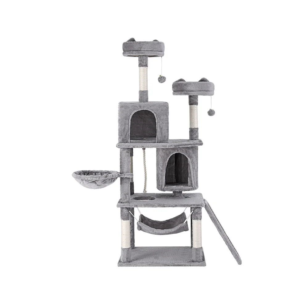 Cat Tree Tower Scratching Post Scratcher 161cm Condo House Trees Grey - Image 3
