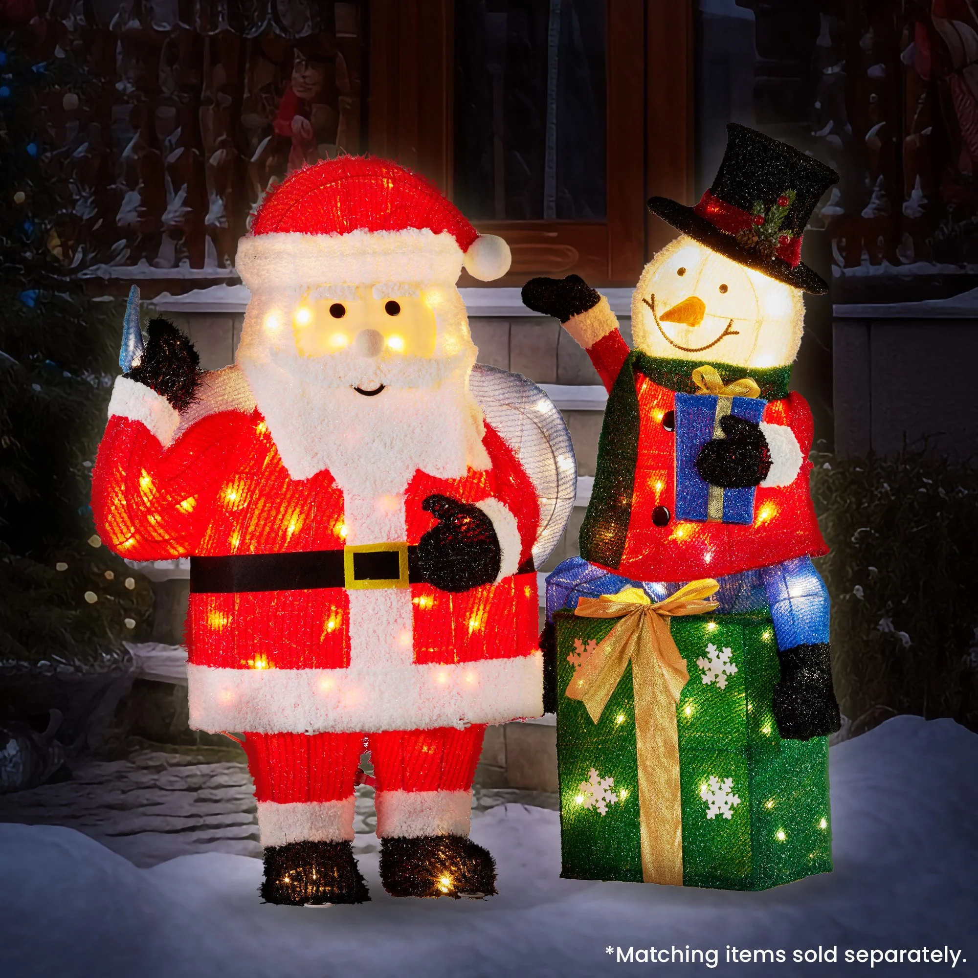 85cm Christmas Snowman On Presents Display with Lights - Image 9