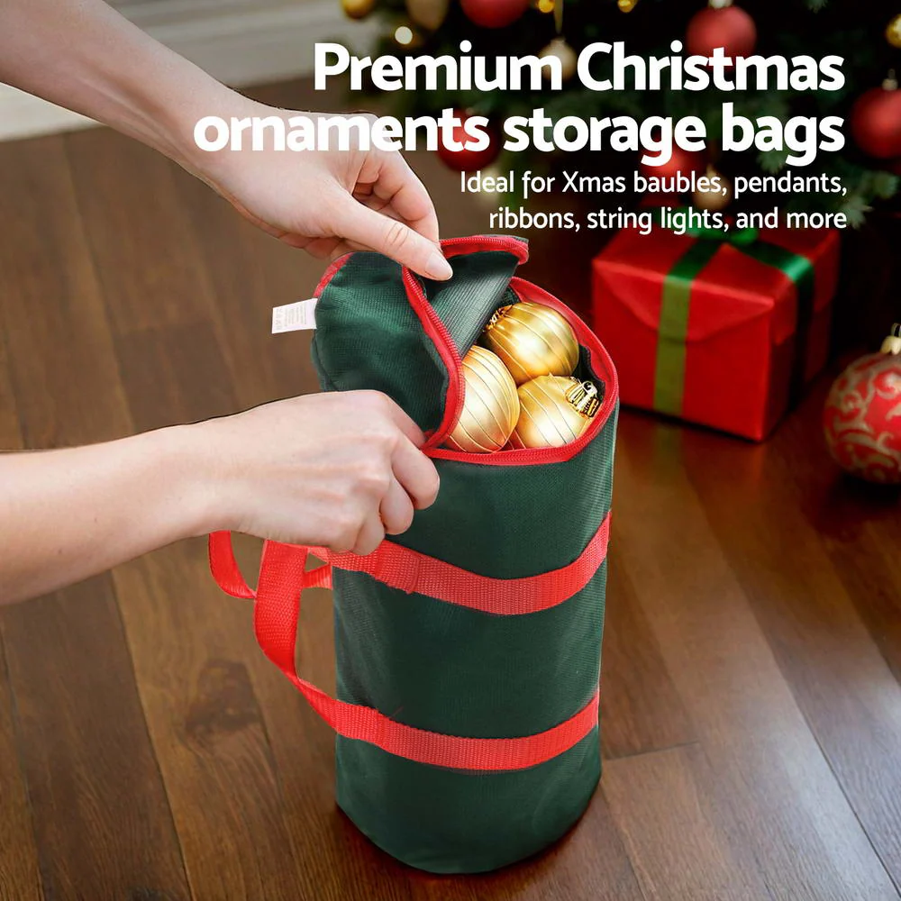Christmas Baubles Storage Bag Xmas Ornaments Bag Container Green - Image 5