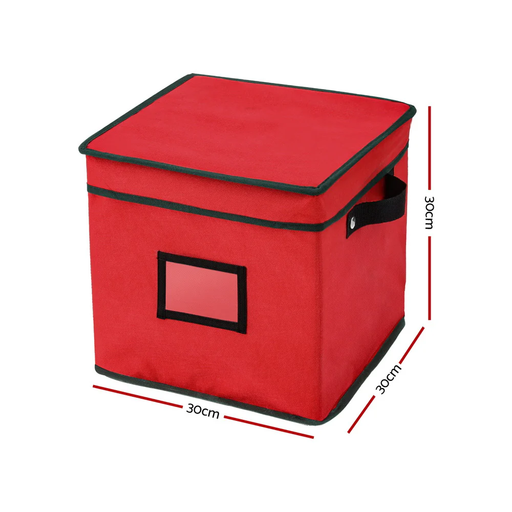 Christmas Baubles Storage Box 64 Dividers Xmas Ornaments Container - Image 2