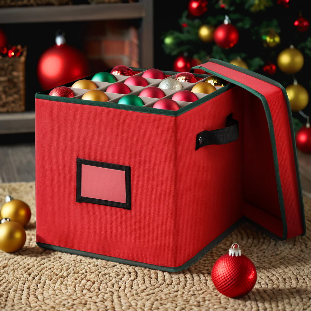 Christmas Baubles Storage Box 64 Dividers Xmas Ornaments Container - Image 7