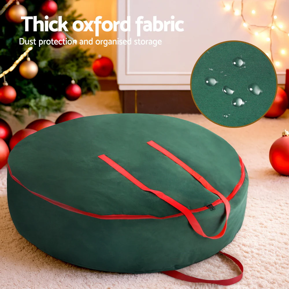 Christmas Garland Wreath Storage Bag Baubles Ornaments Container - Image 4